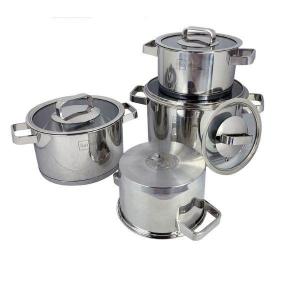Bộ nồi inox cao cấp FiveStar Plus FS08CG-304 nắp kính 4 chiếc inox 304 bảo hành 25 năm