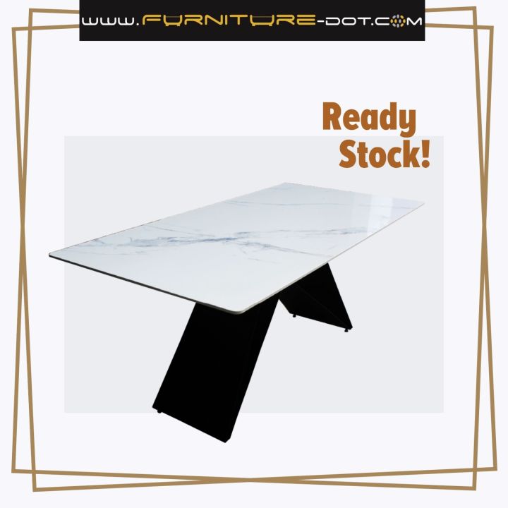 Sintered Stone Dining Table Marble Texture Seater Modern