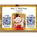 Bảng QR CODE mica in theo yêu cầu, in mã qr để bàn đựng mèo thần tài vẫy tay chất liệu mica bền đẹp. 