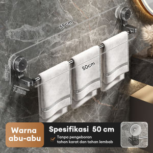 Gantungan handuk lipat stainless steel 304 Penyimpanan Cangkir Hisap Rak Kamar Mandi Pemasangan Tanpa Bor