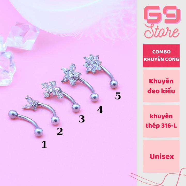 69STORE Khuyên cong đeo chân mày, tai và vị trí cơ thể khác, chất liệu ...