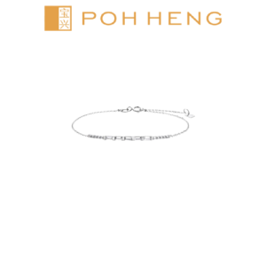Poh Heng Jewellery 18K Freestyle Baguette Bar Diamond Bracelet in White Gold[Online Exclusive]