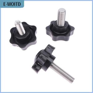 【E-WOITD】 2PCS Industry Equipment M6 M8 M10 38# Thread Star Shaped Clamping Bolt Knob Bakelite Plastic Head Handle Screw