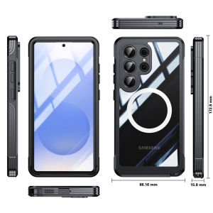 [JLK] 360 Full Body Protective Anti-Slip 5M Shockproof Clear MagSafe Phone Case For Samsung S26 Ultra Rugged Case S25 Edge S24 FE A17 A16 A36 A56 Wireless Charge Magnetic Cover