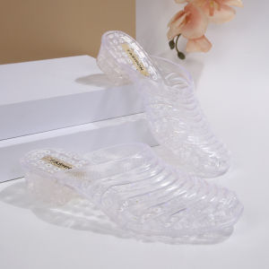 [Free Shipping] Wedge Heel Slippers 2026 Summer Collection WomenS And Mom Shoes New Jelly-Style Low-Heeled Sandals With Soft Soles And A Closed-Toe Design