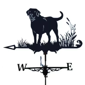 Labrador Weather Vane Roof Ornament Iron Garden Weathervane Decorative Wind Direction Indicators for Outdoor Use