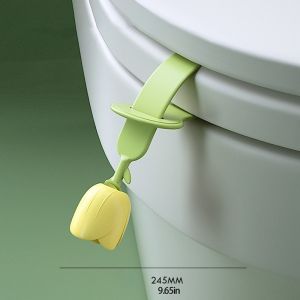 Alat Pengangkat Tutup Toilet Bentuk Bunga Bahan Silikon Warna Permen Anti slip Untuk Kamar Mandi