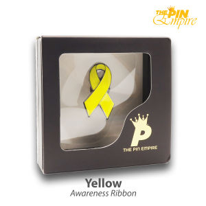 THE PIN EMPIRE Yellow Ribbon Double-Sided 3D Enamel Lapel Pin Collar Pin