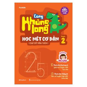Sách Cùng khủng long học nét cơ bản quyển 2 (chữ số đầu tiên) bé gái - MGB