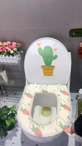 Summer Toilet Seat Cushion All-Season Waterproof Non-Cold Butt Thickened Warm Toilet Seat Cover Adhesive Type [ Free Shipping ]