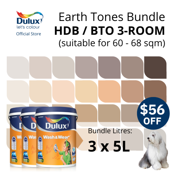 [Volume Bundle] Dulux Interior Wall Paint for HDB / BTO 3Room (3 x 5L