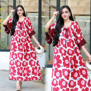 Daster Arab Fuji Bunga Lengan Lonceng Model Kekinian Ld 120 Big Size Jumbo