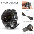 26mm 22mm Hook Loop Nylon Band For Garmin Forerunner 965 955/Approach S70 S62 S60/Instinct 2X Solar Elastic Bracelet Watch Strap. 