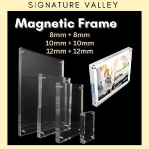 Premium Clear Acrylic Photo Frame Magnetic Photo Holder Desktop Photo Display