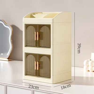 Inaso Rak Kosmetik 2 Laci Estetik Tempat Makeup Skincare Organizer Meja Rias Minimalis Serbaguna HSB904