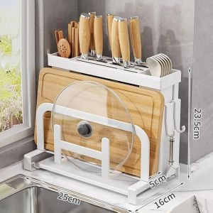 ROLL Carbon steel Kitchen Racks Large multifunctional Chopstick storage Rack Home Gadgets With Drain Tray Storage Organizers