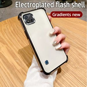 Luxury Plating Case For Realme C21Y C25Y C21 C20 C20A C11 2021 Clear Shockproof Camera Protection Cover