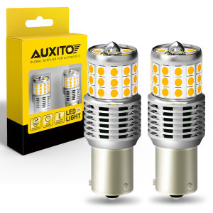 AUXITO 2Pcs No Hyper Flash 1156 7440 7743 Ba15S W21W 1200Lm 1500K 2835Smd Bulbs For Turn Signal Light No Error