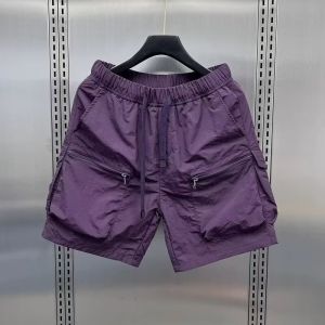 MOLAN  กางเกงขาสั้นคาร์โก้ผู้ชายผ้าฝ้ายกางเกงลําลองนิกเกิลกางเกงขายาวขนาดกลางระบายอากาศได้สีทึบกางเกงขาสั้นหลายกระเป๋า