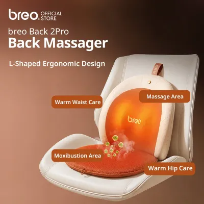 BREO Back Massager Mobile Seat Massager Electric Massage Mat Portable Massage Cushion Waist Massager