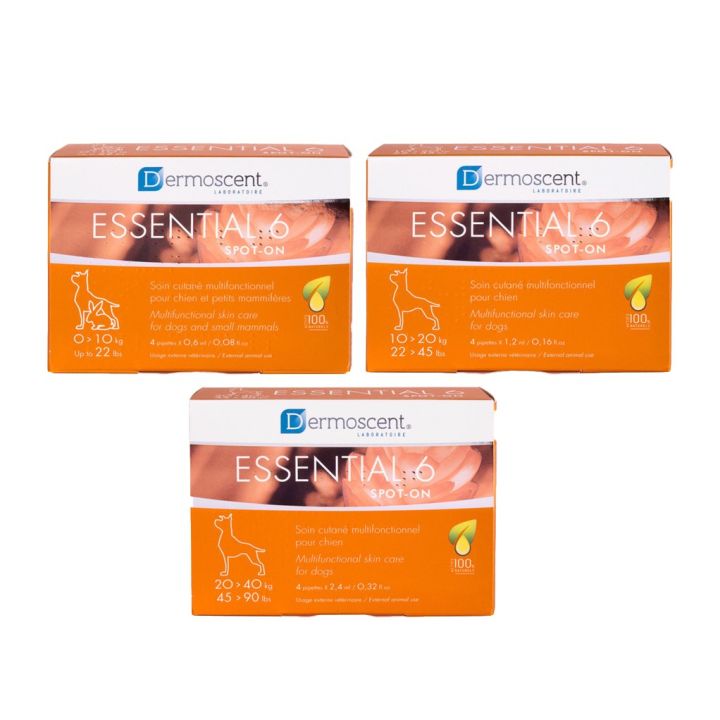 Dermoscent essential 6 spot on dogs skin care 3 weight ranges