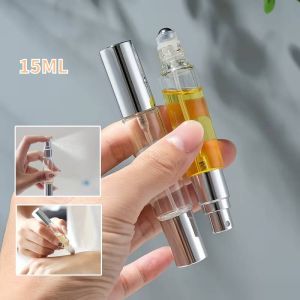 15ML Refillable Glass Roll On Empty Perfume Roller Ball Essential Perfume Atomizer For Travel Fragrance Spray Bottle
