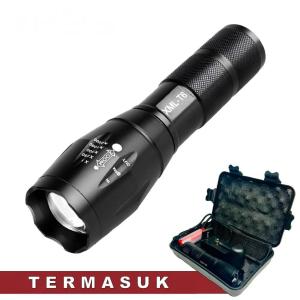 Senter Led Cree Super Terang XML-T6 8000 Lumen Waterproof Tahan Air Jarak Hingga 500 Meter Senter Swat MX-1830 Senter Tangan Zoom Berkualitas