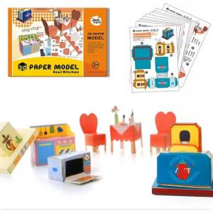 (10 Different Themes Card Paper) Educational 3D Paper Model of Joan Miro 29.7cm*21cm