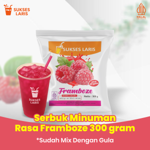 BUBUK MINUMAN RASA 300 GRAM | POWDER RASA FRAMBOZE | SERBUK BUAH FRAMBOZE FRAMBOS RASPBERRY