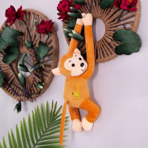 GAOSU Khỉ động vật Búp bê khỉ có vũ trang dài Vũ trang dài Vải nhung lông Búp bê khỉ đuôi dài Búp bê nhồi bông Dễ thương Đồ chơi nhồi bông treo hình khỉ Gối hình khỉ