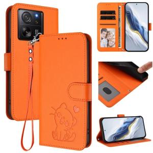 Cute Cat Leather Flip Wallet Phone Case For Redmi 12C 12 A2 Plus A3 A1 Plus Note 12R Card Slots Wrist Strap Cover Bag
