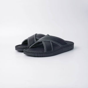 Dép nam YVYSHOE da bò khâu quai khâu đế chắc chắn đế cao su đúc chống trơn trượt- full size Đế Bằng Sandal