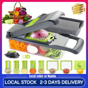 COD+HOME SOLUTIONS PH 7 in1 Mandoline Slicer Multi-Function Fruit & Veg Cutter | Interchangeable Stainless Steel Blade | Multi-function Vegetable Slicer Cutter -Fruit Slicer withFruit Slicer with 7 Blades Peeler for Potato Tomato Carrot Onions Cucumber