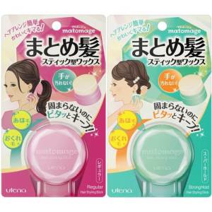 Sáp/Wax vuốt tóc Utena Matomage giữ nếp tóc con và tạo kiểu cho nữ Nhật Bản 13g màu xanh siêu vào nếp màu hồng giữ nếp tự nhiên - Hàng Nhật Chính Hãng