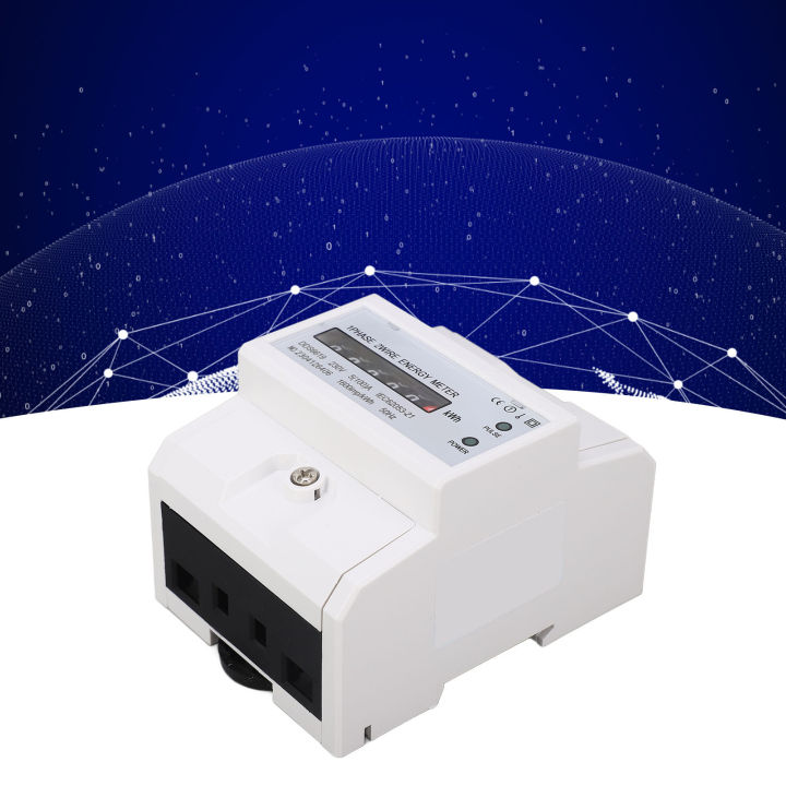Single Phase Power Voltmeter 35mm DIN Rail Single Phase Energy Meter PC ...