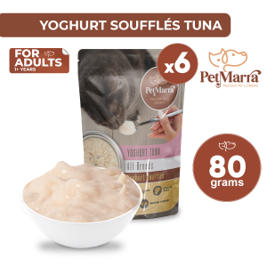 PetMarra Tuna Yoghurt Souffles Adult Cat Wet Food Pouch 80g BUNDLE OF 6 cats pet foods pets yogurt all breeds