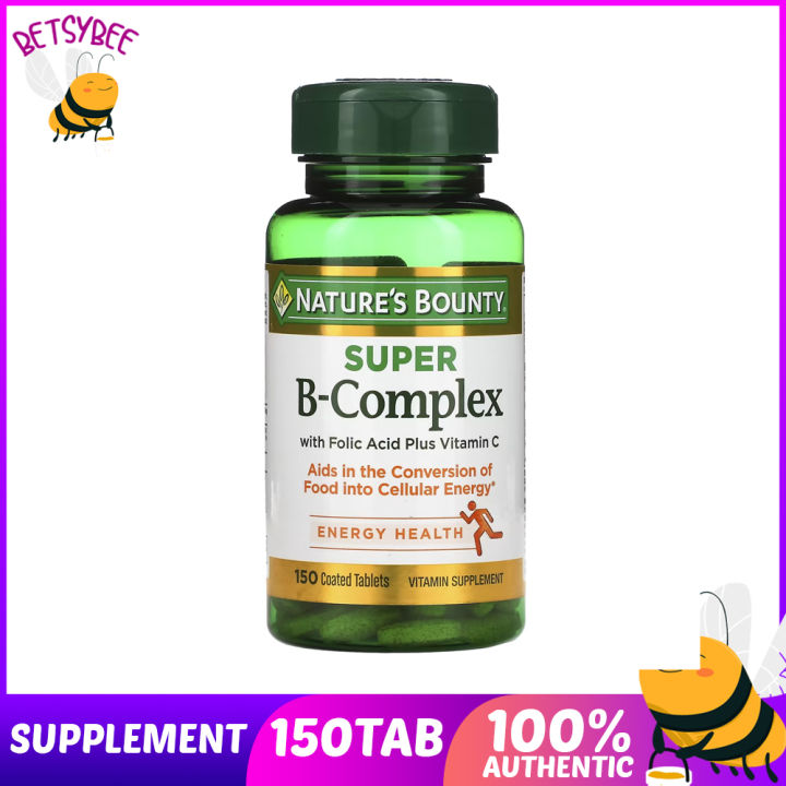 Nature's Bounty Vitamin B Super B-Complex w/ Folic Acid & Vitamin C 150  Coated Tablets