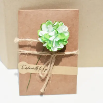 🇲🇾 🏆Hot Selling🔥 Korean Creative Dried Flower Festival Greeting Blessing Invitation Card Handmade DIY Kraft Paper
