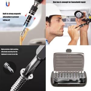 Multipurpose 32pcs Screwdriver Tool Set Ergonomic Grip Tool Box Storage Ideal for DIY Projects and Electronics Repairs