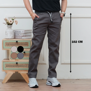 Celana Chino Panjang Pria Jumbo Cinos Slim Fit Bahan Melar Stretch