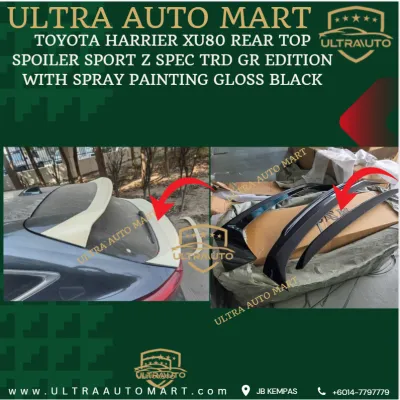 TOYOTA HARRIER XU80 REAR TOP SPOILER SPORT Z SPEC TRD GR EDITION WITH SPRAY PAINTING GLOSS BLACK