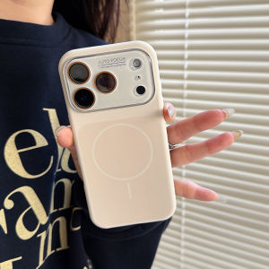 Luxury Matte Silicone For Magsafe Magnetic Phone Case For iPhone 17 Air 16 Pro Max Wireless Charge Large Window Shockproof Cover