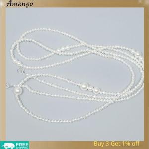 Amango Fashion Imitation Pearl Waist Chain Women With Dress Sub Sweater Multi-layer Pearl Waist Chain Womens Simple Round Bead Chain Body Chain