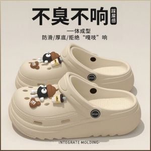 Clogs Slippers Rattle Sandals Suitable for Young Women Thick Sole Comfort Non-slip Suitable for Outdoor Activities 洞洞鞋