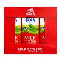 Happy Barn UHT Full Cream Milk 3.5 Full Case 12 x 1L (DDMMYY). 