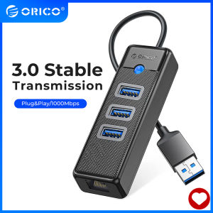 Orico 3 cổng 5Gbps USB 3.0 RJ45 Hub 1000mbps Bộ chuyển đổi mạng LAN thẻ kết nối mạng Gigabit cho Macbook máy tính xách tay phụ kiện máy tính