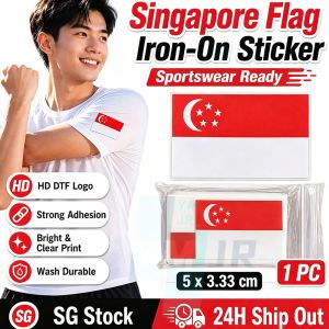 Singapore Flag Keychain NDP National Day Wholesale Zinc Alloy Glass Cabochon Patriotic Pendant Metal Key Ring Souvenir