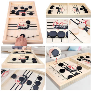 [OL] Mainan Anak Karambol Tembak Slingpuck Board Carom Battle Game Mainan Papan Kayu Karambol Tembak