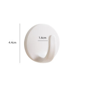 (6 Pack) Wall Hooks Self Adhesive Towel Hooks Bathroom Shower Wall Hooks for Hanging Wall Mounted White Hook Plastic Key Hook Holder