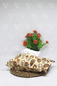 Tempat Tisu -Sarung Tisu - Cover Tissue - Box Tisu Kanvas - Wadah Tisu Motif BULU MERAK